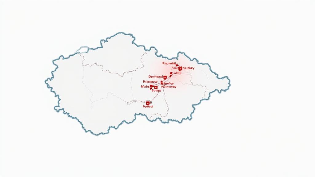 Mapa zpoplatněných dálnic a silnic v České republice